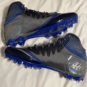 Nike Elite Royal Blue Grey Flyweave CJ3 725226-400 Men's Sz 14 Football Cleats